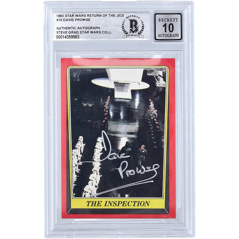 David Prowse Star Wars Autographed 1983 Topps Return of the Jedi Darth Vader #10 BGS Authenticated 10 Card