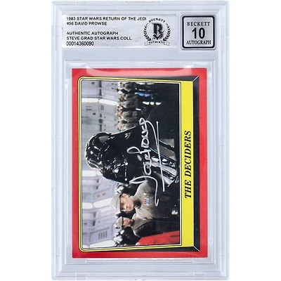 David Prowse Star Wars Autographed 1983 Topps Return of the Jedi Darth Vader #56 BGS Authenticated 10 Card