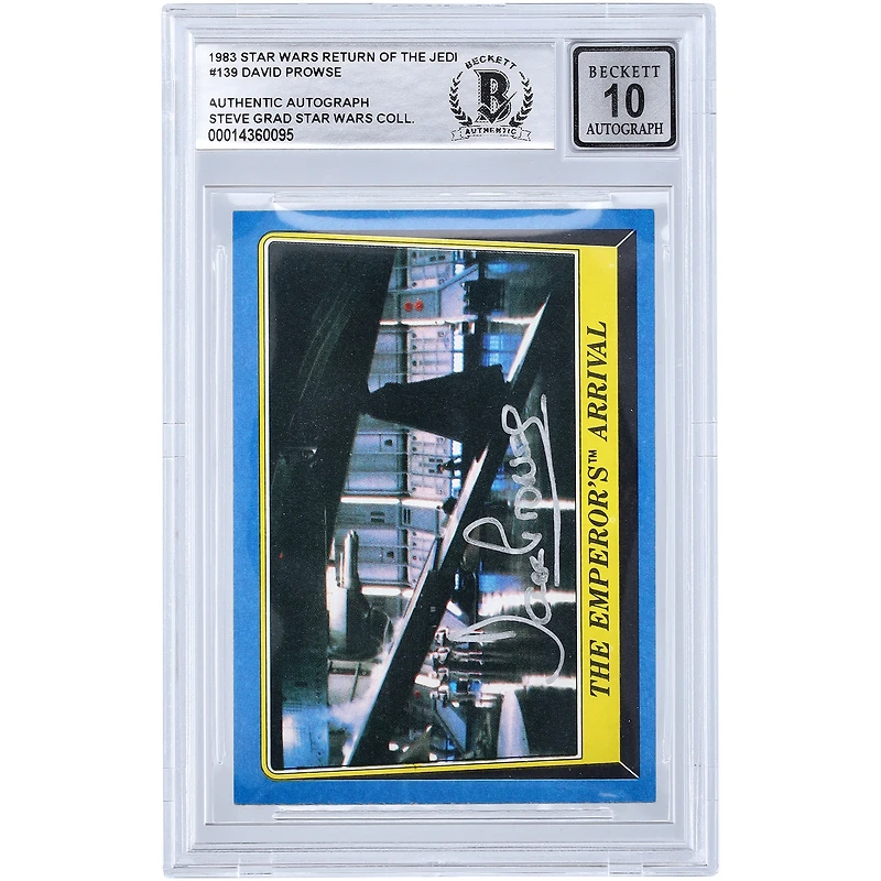 David Prowse Star Wars Autographed 1983 Topps Return of the Jedi Darth Vader #139 BGS Authenticated 10 Card