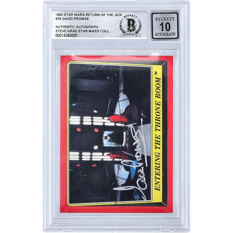 David Prowse Star Wars Autographed 1983 Topps Return of the Jedi Darth Vader #76 BGS Authenticated 10 Card