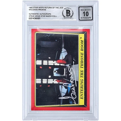 David Prowse Star Wars Autographed 1983 Topps Return of the Jedi Darth Vader #76 BGS Authenticated 10 Card