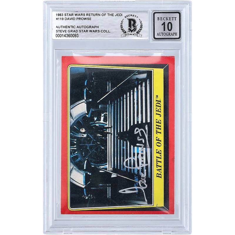 David Prowse Star Wars Autographed 1983 Topps Return of the Jedi Darth Vader Red #119 BGS Authenticated 10 Card