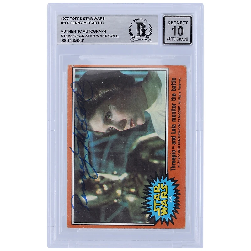Penny McCarthy Autographed 1977 Topps Star Wars Series 1 #266 BGS Authenticated 10 Card
