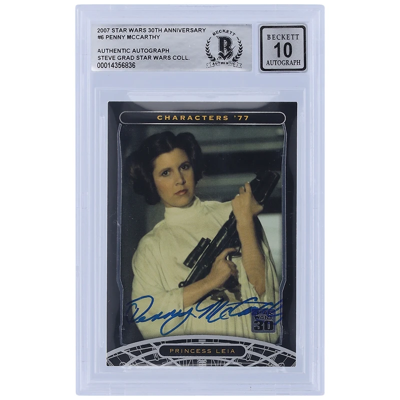 Penny McCarthy Star Wars Autographed 2007 Topps 30th Anniversary #6 BGS Authenticated 10 Card