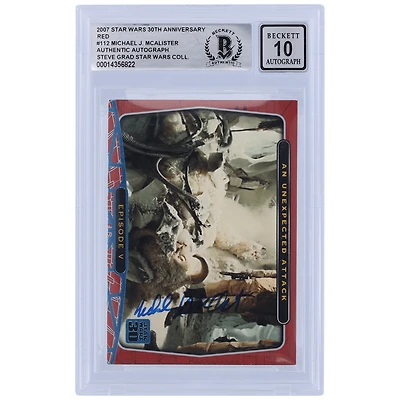 Michael McAlister Star Wars Autographed 2007 Topps 30th Anniversary Red #112 BGS Authenticated 10 Card