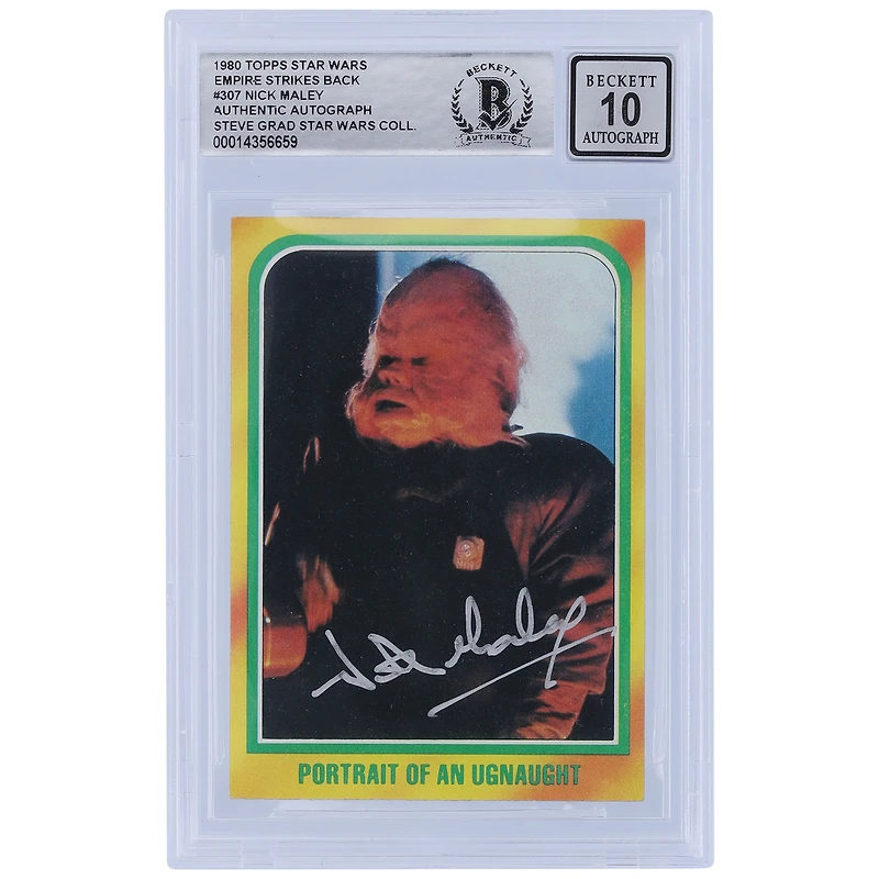 Nick Maley Star Wars Autographed 1980 Topps The Empire Strikes Back #307 BGS Authenticated 10 Card