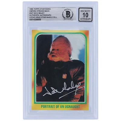 Nick Maley Star Wars Autographed 1980 Topps The Empire Strikes Back #307 BGS Authenticated 10 Card