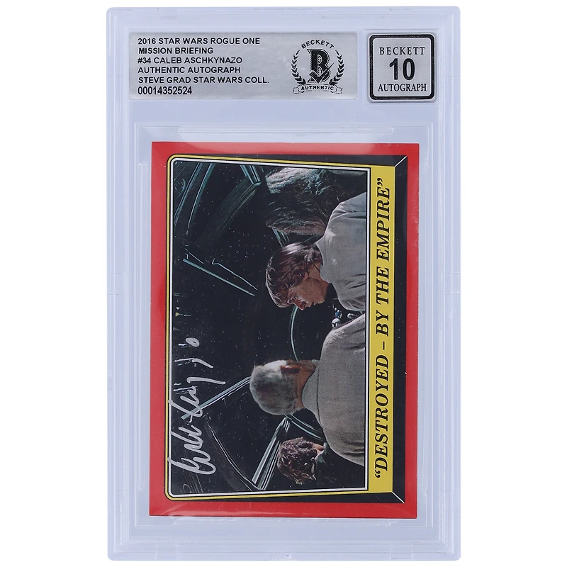 Caleb Aschkynazo Star Wars Autographed 2016 Topps Rogue One #34 BGS Authenticated 10 Card