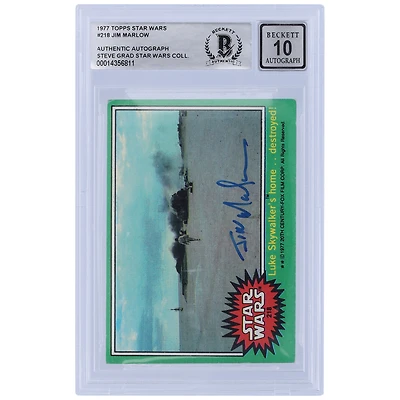 Jim Marlow Autographed 1977 Topps Star Wars Series 1 #218 BGS Authenticated 10 Card