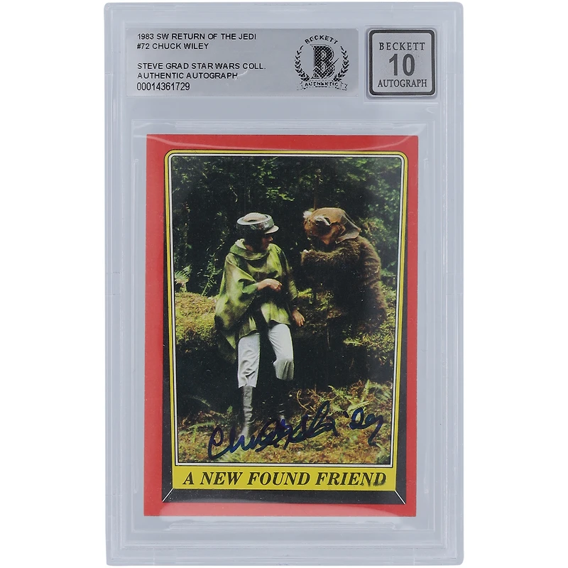 Chuck Wiley Star Wars Autographed 1983 Topps Return of the Jedi #72 BGS Authenticated 10 Card
