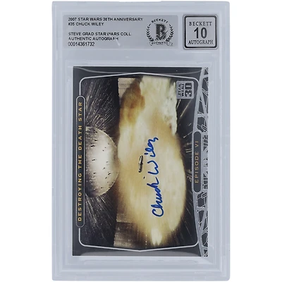 Chuck Wiley Star Wars Autographed 2007 Topps 30th Anniversary #35 BGS Authenticated 10 Card