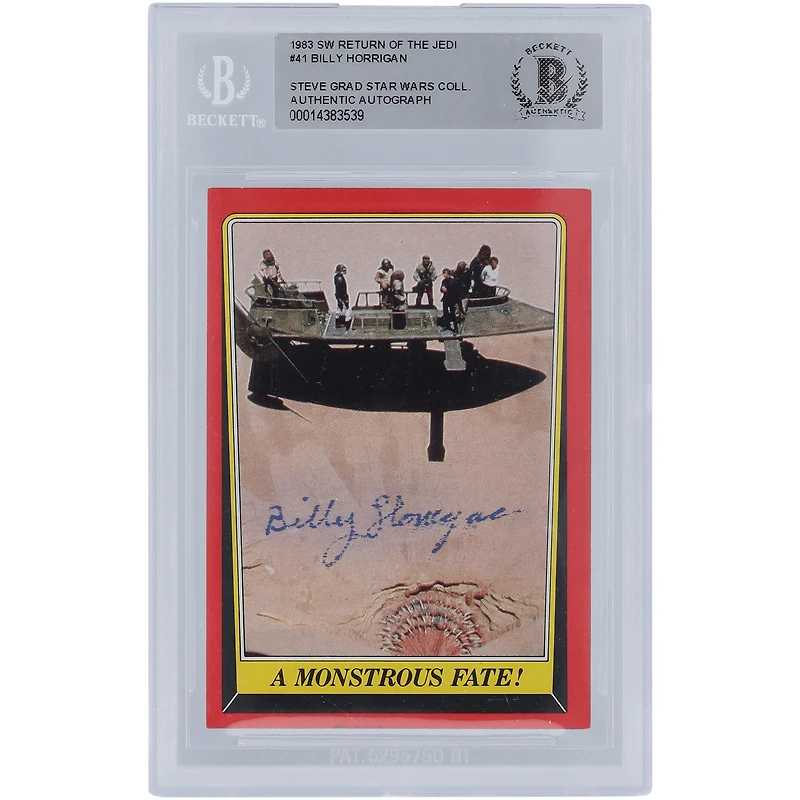 Billy Horrigan Star Wars Autographed 1983 Topps Return of the Jedi #41 BGS Authenticated Card