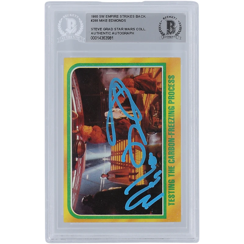Mike Edmonds Star Wars Autographed 1980 Topps The Empire Strikes Back #288 BGS Authenticated Card