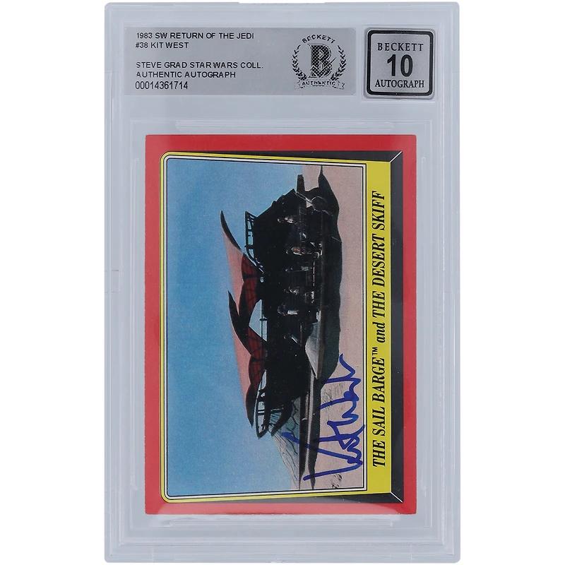 Kit West Star Wars Autographed 1983 Topps Return of the Jedi #38 BGS Authenticated 10 Card