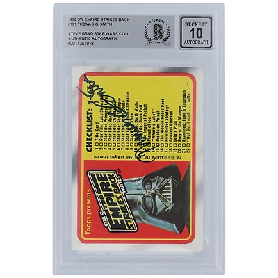 Thomas G. Smith Star Wars Autographed 1980 Topps The Empire Strikes Back #131 BGS Authenticated 10 Card