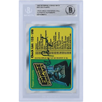 Udo Pampel Star Wars Autographed 1980 Topps The Empire Strikes Back #263 BGS Authenticated Card