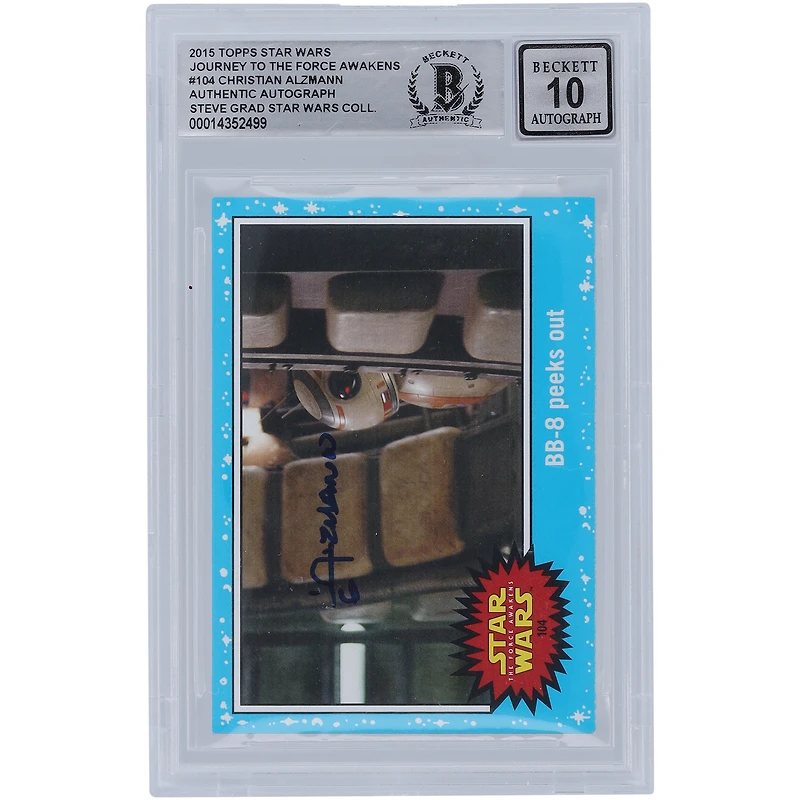 Christian Alzmann Star Wars Autographed 2015 Topps Journey To The Force Awakens #104 BGS Authenticated 10 Card