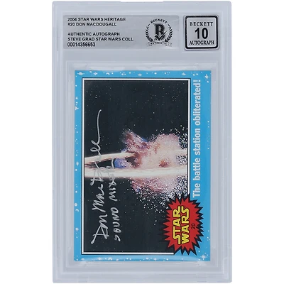 Don MacDougall Star Wars Autographed 2004 Topps Heritage #20 BGS Authenticated 10 Card with "Sound Mixer" Inscription