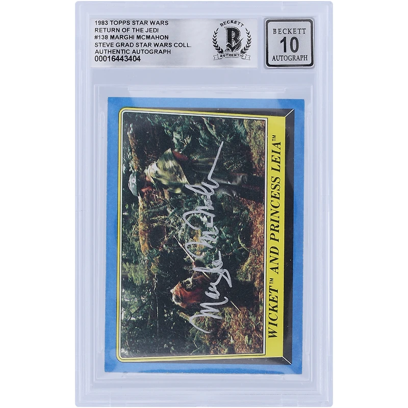 Marghi McMahon Star Wars Autographed 1983 Topps Return of the Jedi #138 BGS Authenticated 10 Card