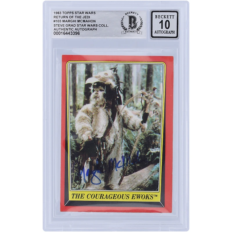Marghi McMahon Star Wars Autographed 1983 Topps Return of the Jedi #103 BGS Authenticated 10 Card