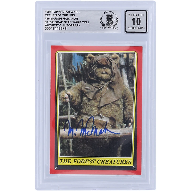 Marghi McMahon Star Wars Autographed 1983 Topps Return of the Jedi #89 BGS Authenticated 10 Card