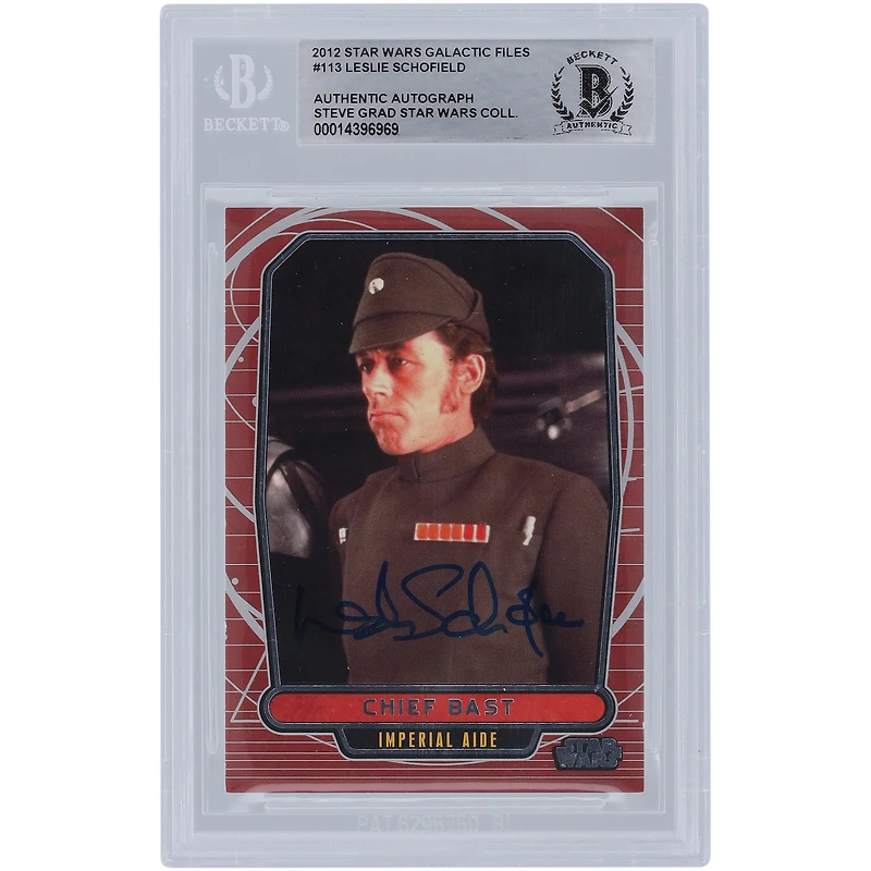 Leslie Schofield Star Wars Autographed 2012 Topps Galactic Files #113 BGS Authenticated Card