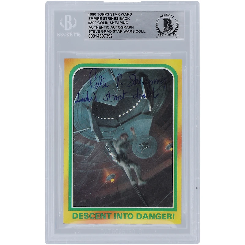 Colin Skeaping Star Wars Autographed 1980 Topps The Empire Strikes Back #300 BGS Authenticated Card with "Luke's Stunt Double" Inscription