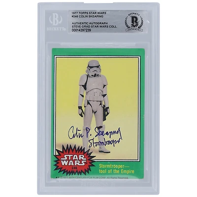 Colin Skeaping Autographed 1977 Topps Star Wars #246 BGS Authenticated Card with "Stormtrooper" Inscription