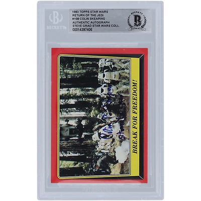 Colin Skeaping Star Wars Autographed 1983 Topps Return of the Jedi #108 BGS Authenticated Card with "Stormtrooper" Inscription