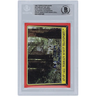 Colin Skeaping Star Wars Autographed 1983 Topps Return of the Jedi #106 BGS Authenticated Card with "Stormtrooper" Inscription