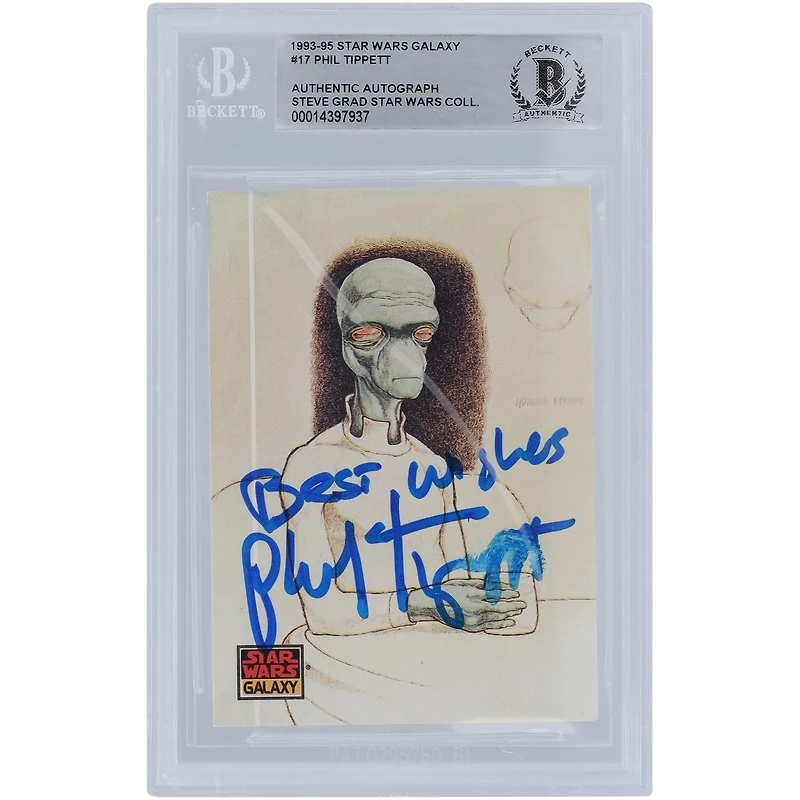 Phil Tippett Star Wars Autographed 1993-95 Topps Star Wars Galaxy #17 BGS Authenticated Authentic Card with "Best Wishes" Inscription