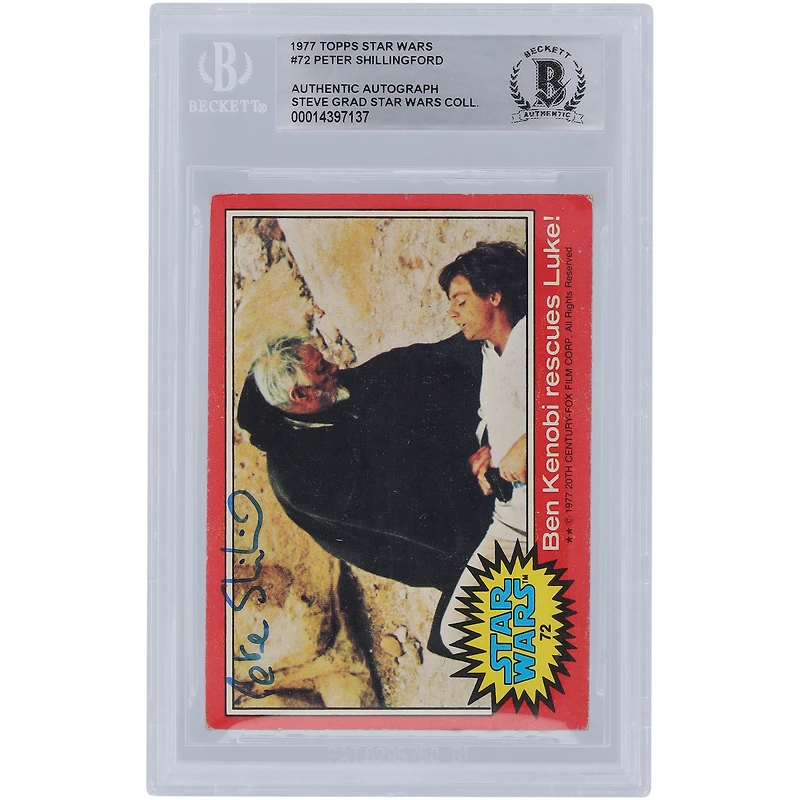 Peter Shillingford Autographed 1977 Topps Star Wars #72 BGS Authenticated Authentic Card
