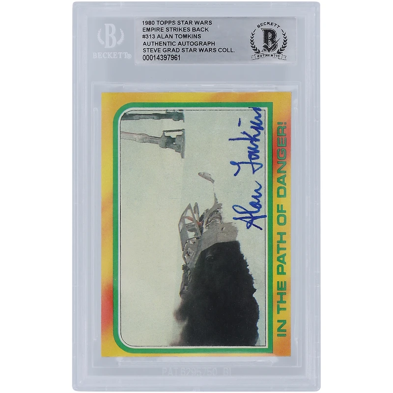 Alan Tomkins Star Wars Autographed 1980 Topps The Empire Strikes Back #313 BGS Authenticated Authentic Card