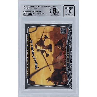 Ryan Church Star Wars Autographed 2007 Topps 30th Anniversary #61 BGS Authenticated 10 Card