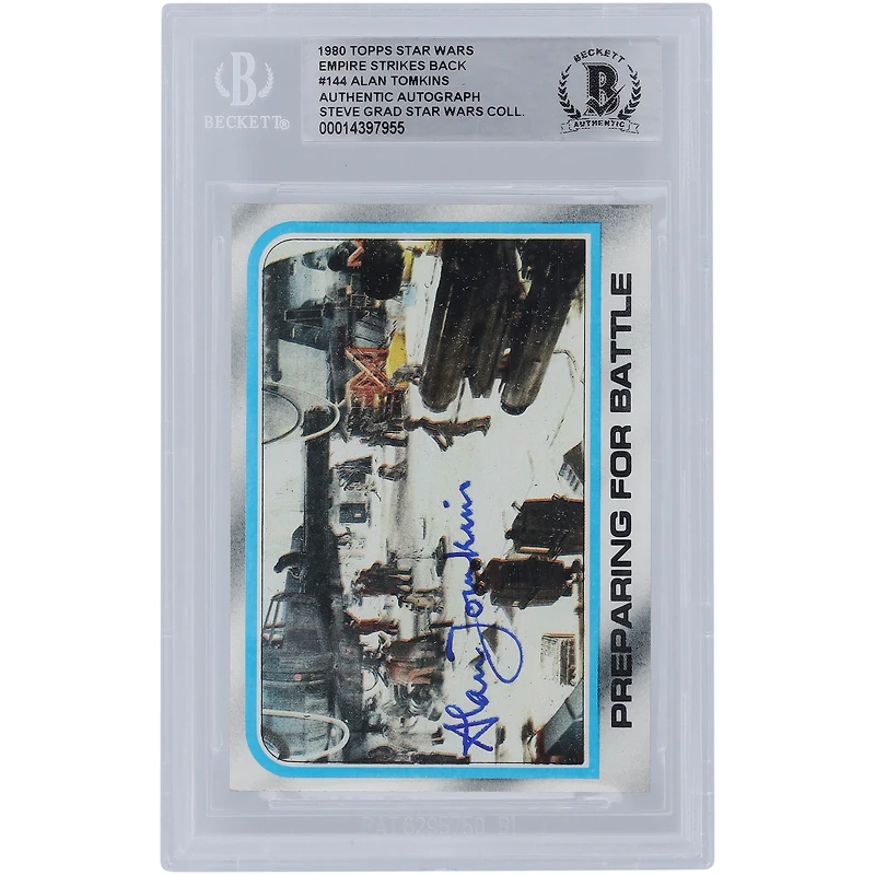 Alan Tomkins Star Wars Autographed 1980 Topps The Empire Strikes Back #144 BGS Authenticated Authentic Card