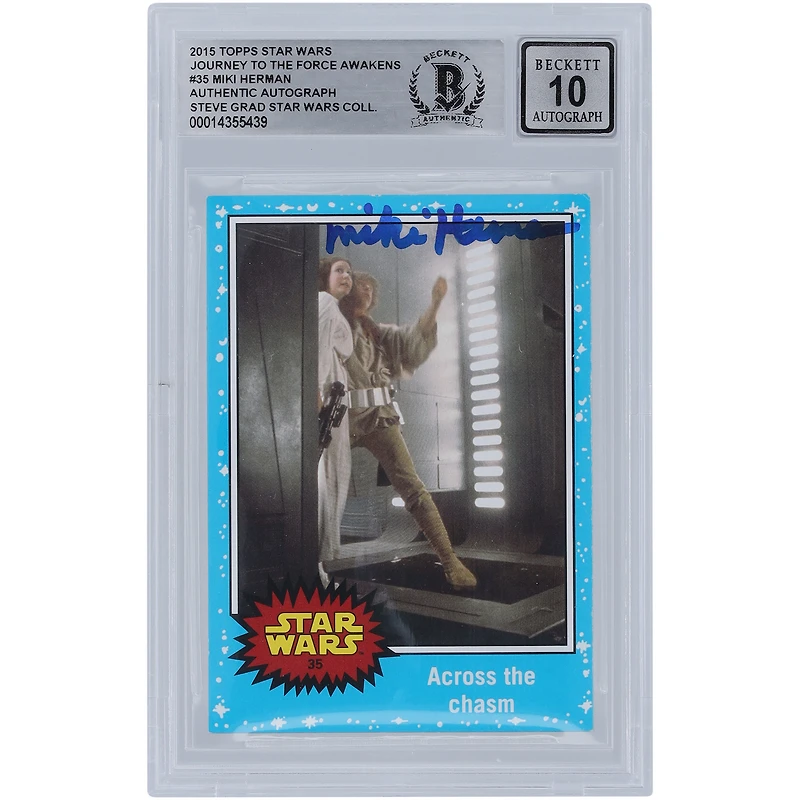Miki Herman Star Wars Autographed 2015 Topps Journey To The Force Awakens #35 BGS Authenticated 10 Card