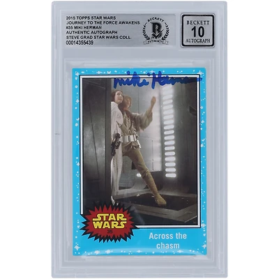 Miki Herman Star Wars Autographed 2015 Topps Journey To The Force Awakens #35 BGS Authenticated 10 Card