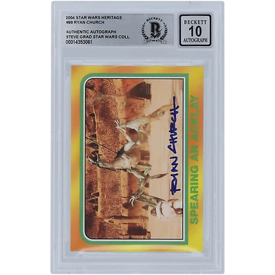 Ryan Church Star Wars Autographed 2004 Topps Heritage #99 BGS Authenticated 10 Card