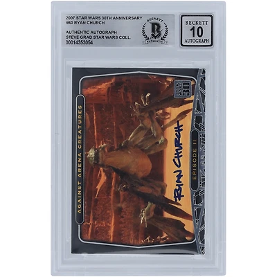 Ryan Church Star Wars Autographed 2007 Topps 30th Anniversary #60 BGS Authenticated 10 Card