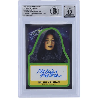 Nalini Krishan Star Wars Autographed 2015 Topps Journey To The Force Awakens #NK BGS Authenticated 10 Card