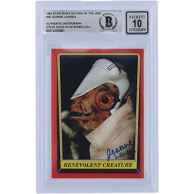Jeanne Lauren Star Wars Autographed 1983 Topps Return of the Jedi #66 BGS Authenticated 10 Card