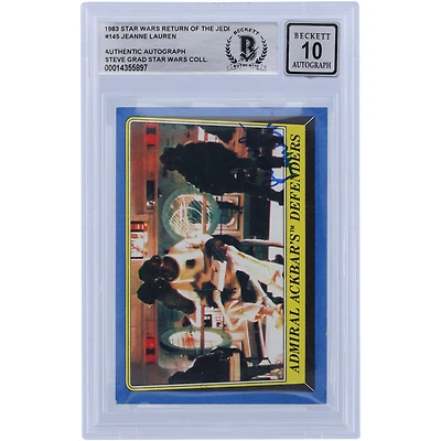 Jeanne Lauren Star Wars Autographed 1983 Topps Return of the Jedi #145 BGS Authenticated 10 Card