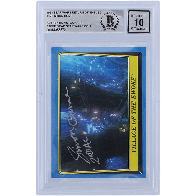 Simon Hume Star Wars Autographed 1983 Topps Return of the Jedi #175 BGS Authenticated 10 Card with "2nd AC" Inscription