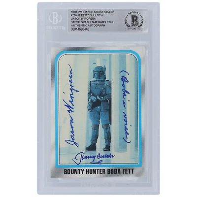 Jeremy Bulloch and Jason Wingreen Star Wars Autographed 1980 Topps The Empire Strikes Back #220 BGS Authenticated Authentic Card with "Boba's Voice" Inscription