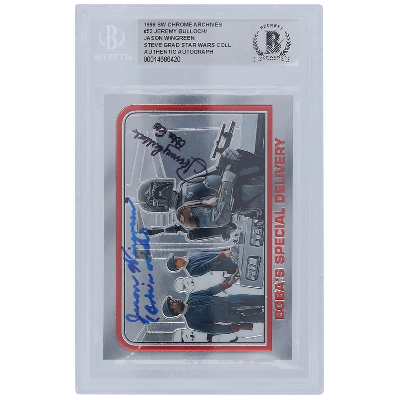 Jeremy Bulloch and Jason Wingreen Star Wars Autographed 1999 Topps Chrome Archives #53 BGS Authenticated Authentic Card with "Boba Fett & Boba's Voice" Inscription