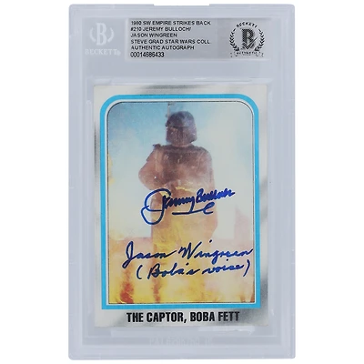 Jeremy Bulloch and Jason Wingreen Star Wars Autographed 1980 Topps The Empire Strikes Back #210 BGS Authenticated Authentic Card with "Boba's Voice" Inscription