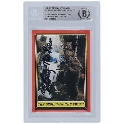 Kenny Baker and Warwick Davis Star Wars Autographed 1983 Topps Return of the Jedi #90 BGS Authenticated Card