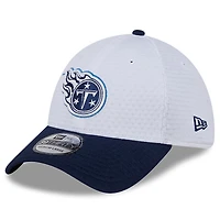 Men's New Era White/Navy Tennessee Titans 2024 NFL Training Camp 39THIRTY Flex Hat