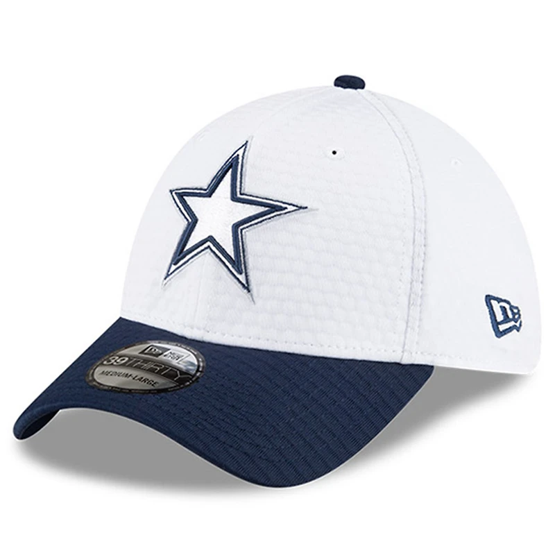 Men's New Era White/Navy Dallas Cowboys 2024 NFL Training Camp 39THIRTY Flex Hat