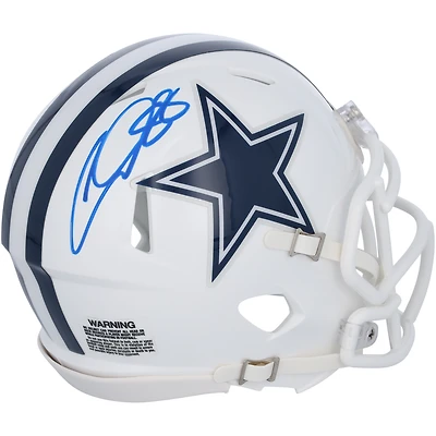 CeeDee Lamb Dallas Cowboys Autographed Riddell White 2022 Alternate Speed Mini Helmet